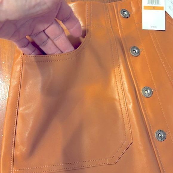JESSICA SIMPSON SHORT SKIRT PLEATHER BUTTON DOWN FRONT POCKETS SIZE S - Picture 11 of 13
